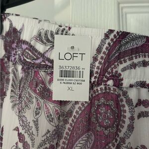 LOFT Paisley Skirt - Plum and Ivory